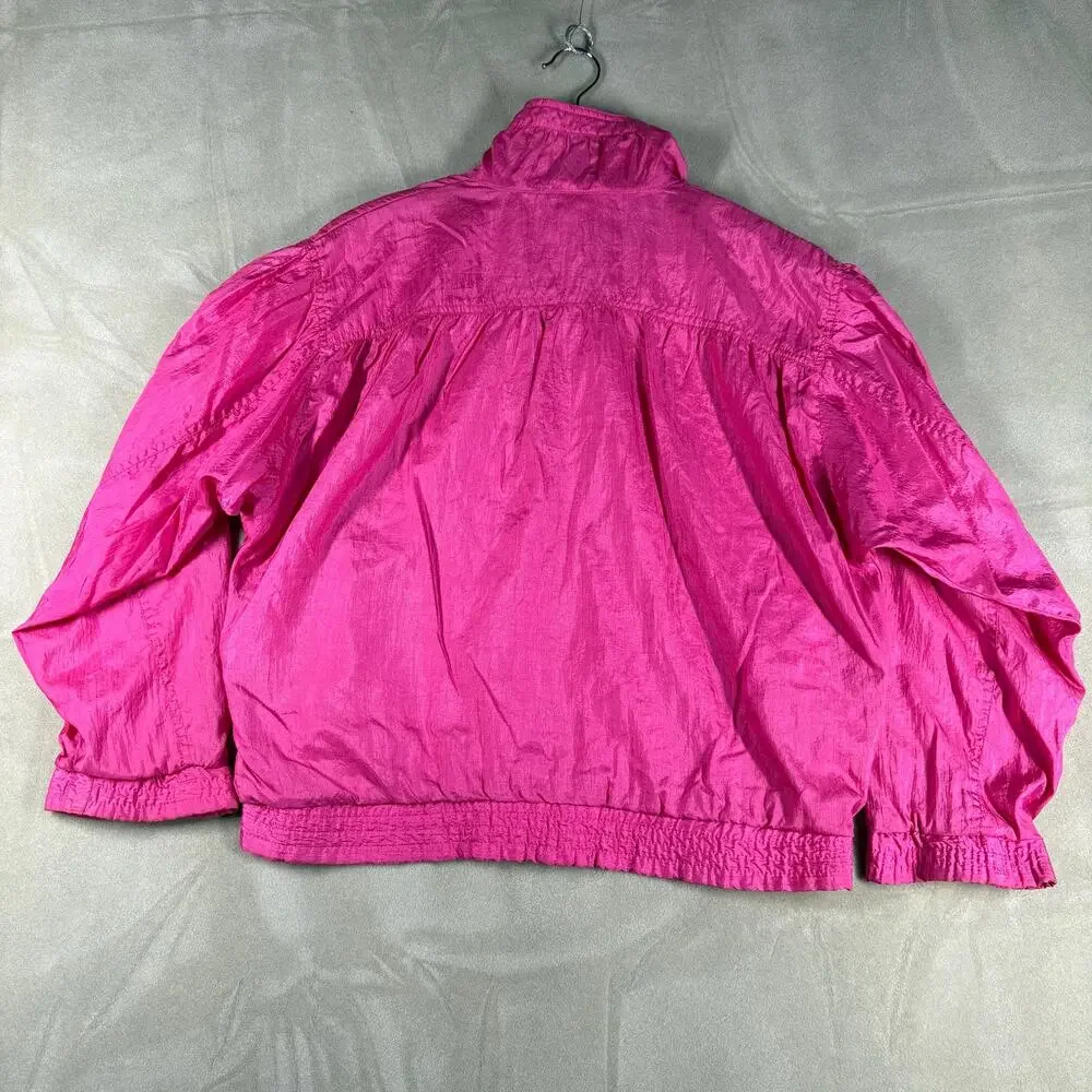 Vintage Ellesse Windbreaker Jacket Pink Cropped Women’s Small 90s Made In Taiwan
